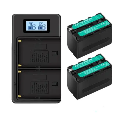 NP-F960 NP-F970 komplet baterij, kapaciteta 8800mAh, dvojni polnilec, 2 bateriji 1 polnilec