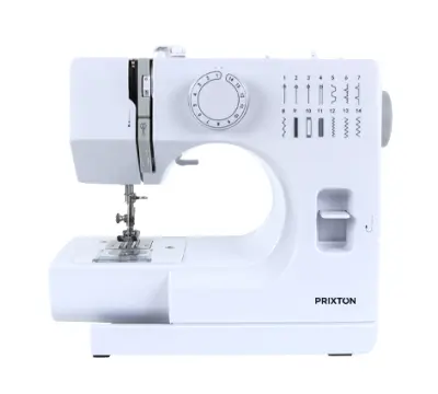 PRIXTON Šivalni Stroj P115, 14 Različnih Šivov, 2 Hitrosti, Predal za Dodatke, Lučka in Pedal Vključena