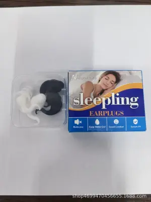 Profesionalni silikonski ušesni čepki za dušenje hrupa - 2 para Black+White