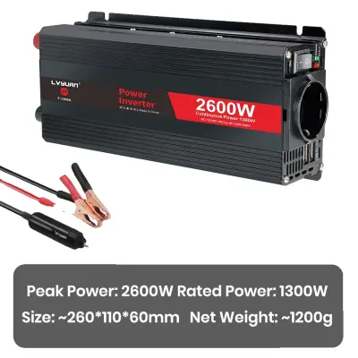 Pretvornik napetosti, 2600W vršne moči, kompakten dizajn, 12V-220V-2600W-a