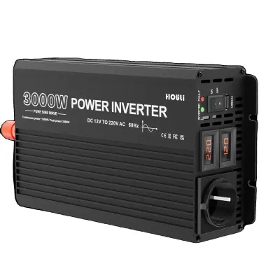 HOULI Power Inverter, 3000W do 6000W izhod, čista sinusna valovna oblika, 3000W-12V-220V-50HZ