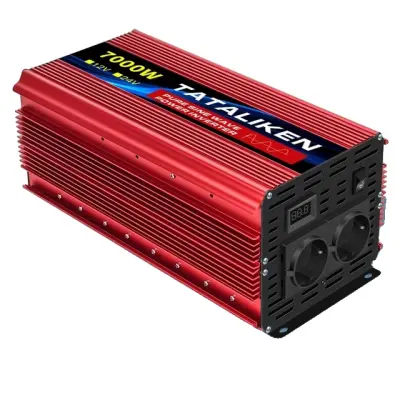 Inverter, čista sinusna valovna, DC 12V/24V na AC 220V prenosni pretvornik, 7000W EU, 12V50HZ, evropa