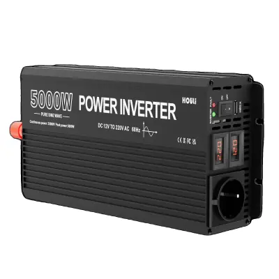 HOULI Power Inverter, 3000W do 6000W izhod, čista sinusna valovna oblika, 5000W-12V-220V-50HZ