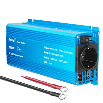 Pretvornik napajanja, 3000W vršna moč, čista sinusna valovna izhod, EU 2600W 50Hz