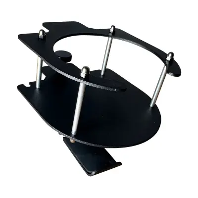 Stojalo za slušalke z držalom za skodelico - črno