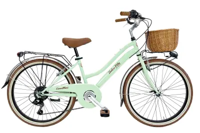 Otroško kolo Dolce Vita Junior svetlo zeleno s košaro