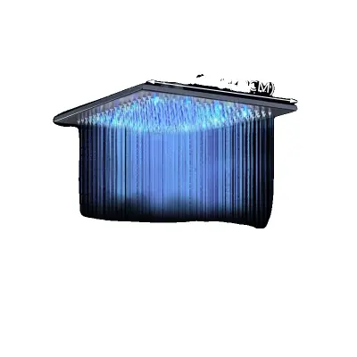 Tuš glava za dež, velikost 16 palcev, LED funkcija spreminjanja barve, 16Inch črna