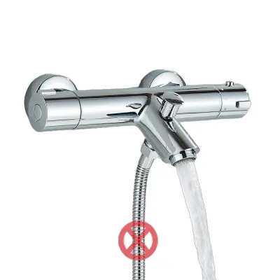 Termostatska tuš mešalna armatura, kromirana obdelava, stenska montaža, kromni ventil A