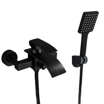 Kopalniška pipa, medeninasta konstrukcija, sodoben dizajn, mat črna B