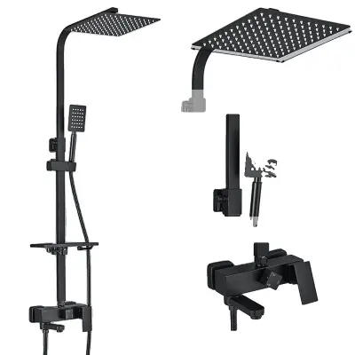 Mešalni pipa za tuš, trpežna medenina, večfunkcijska zasnova, 3-načina 10inch E