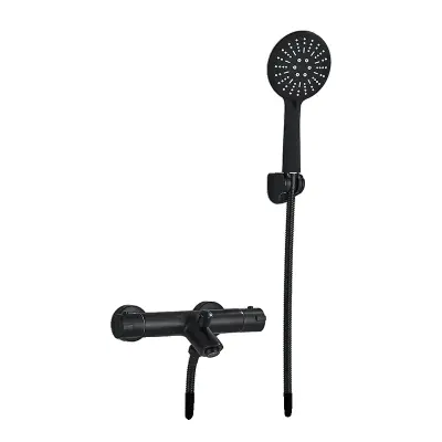 Termostatske tušne pipe, nadzor temperature, mešanje vroče in hladne vode, črna A2