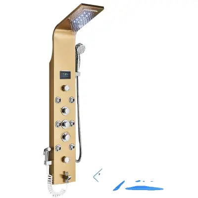 LED tuš panel, dizajn slapov, spa masažni pršilnik, zlat 8009