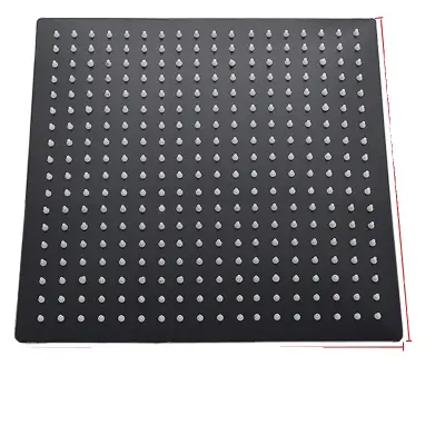 Dežna tuš glava, velikost 40cm * 40cm, montirana na strop, mat črna