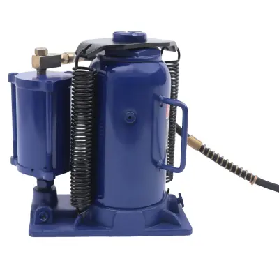 Pnevmatska hidravlična steklenična dvigalka, kapaciteta 20 ton, dvojno delovanje, trdna konstrukcija, Modrá