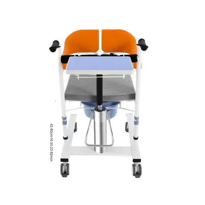 Hidravlični dvigalec bolnikov za invalidske vozičke, nastavljiva višina, udoben naslon za hrbet, Oranžna