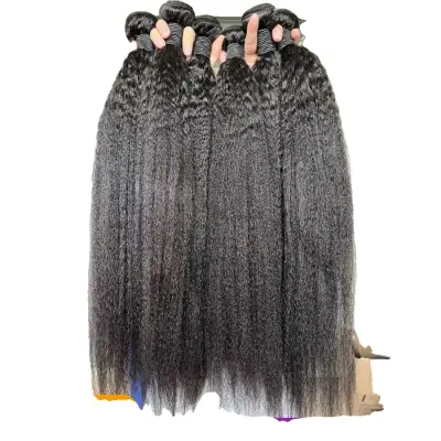 Kinky Straight človeški lasni paketi, brazilski las, vrhunska kakovost, 18palčni x3