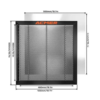 Laser Honeycomb miza, celotna kovinska struktura, hitro odvajanje toplote, 500X500mm