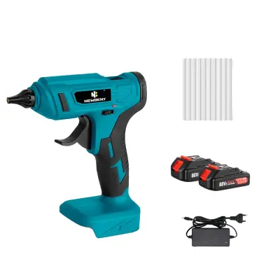 Brezžični vroči lepilni pištolo, 100W moč, 280°C največja temperatura, 2 bateriji EU vtič