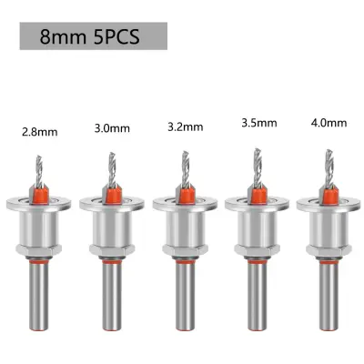 Nastavljiv Komplet Svedrov za Pogrezanje - 5 Kosov z 8mm Kolenom