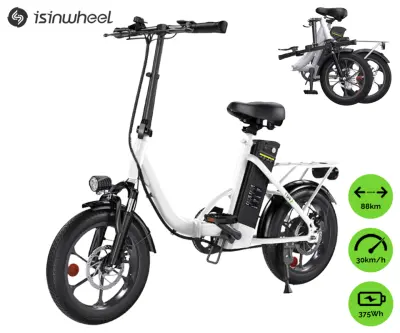 Električno kolo ISINWHEEL U4, zložljivo, 40,6 cm (16") , 250 W, 36V/10Ah/374Wh, do 88 km