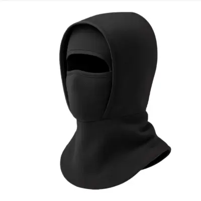 4-v-1 Flis Zimska Topla Maska za Obraz, Vetroodporna Termalna Balaklava Black