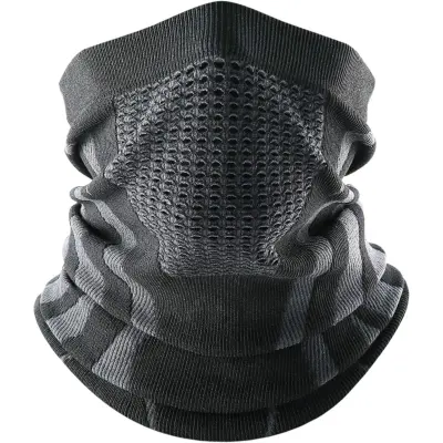 Dihljiva vetrovna kolesarska maska - vsestranski vratni grelec za smučanje in motociklizem Black+Grey