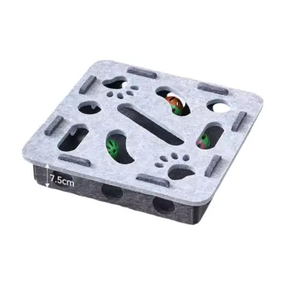 Interaktivna Igrača za Mačke Labirint iz Filca z 3 Žogicami za Igranje Grey