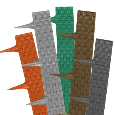 Robnik za trato v videzu ratana | Terakota | 24 x 80 cm | Plastična obroba za gredice