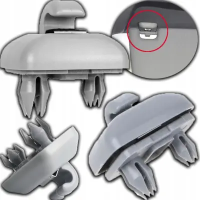 Držalo za sončni vizir Audi, siva notranja sponka in kavelj, trpežen nadomestek za modele A3, A4, A5, Q3, Q5, RS5, visokokakovostna plastika