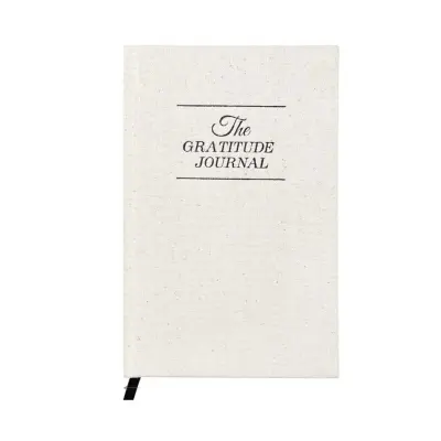 A5 Dnevnik Hvaležnosti - Trda Vezava, Platnen Zvezek z Debelim Papirjem Beige