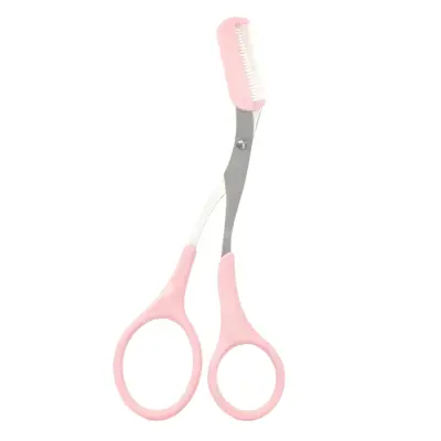 Profesionalne škarje za obrvi iz nerjavečega jekla z varnostnim glavnikom, natančno striženje, kompaktne | SCIBROW