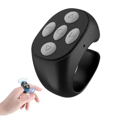 Brezžični daljinski upravljalnik na prst za telefon, Bluetooth 5.3, upravljanje aplikacij in selfije | TAPCONTROL