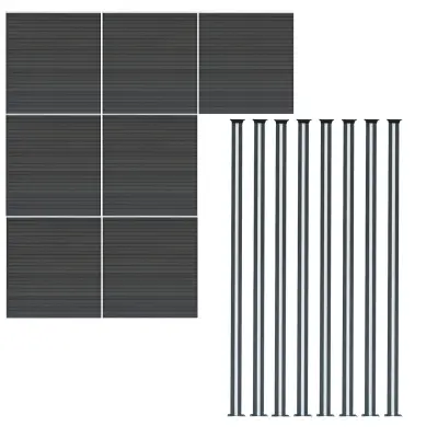 Kompozitne ograjne plošče in LED stebrički 1,8 m x 12,2 m - sivi