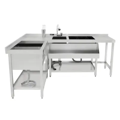 Modularna postaja za koktajl bar z ledenim vodnjakom