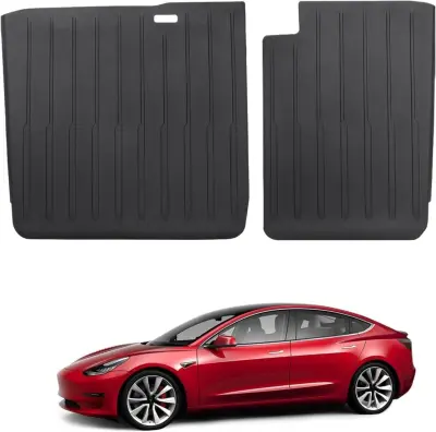 Zaščitni prevleki za zadnje sedeže Tesla Model 3 (2017-2023), trpežen TPE material, črni barvi, 2 kosa v kompletu