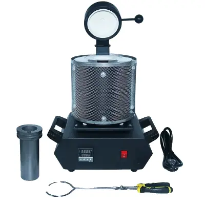 Digital Gold Melting Furnace, 3KG Crucible, 1600W Power, 1100 Max Temperature, Črna 220V
