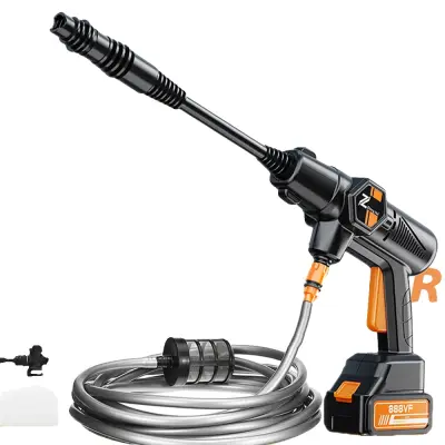 Brezžični visokotlačni čistilec, nastavljiv pršilec, vsestranska uporaba, Z 1×Baterijo
