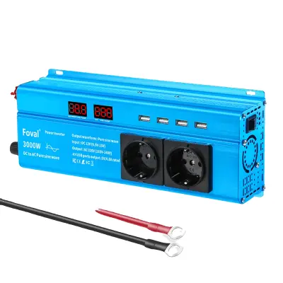 Pretvornik moči, 3000W vršna moč, 4 USB priključki za polnjenje, 12V 220V 50HZ EU
