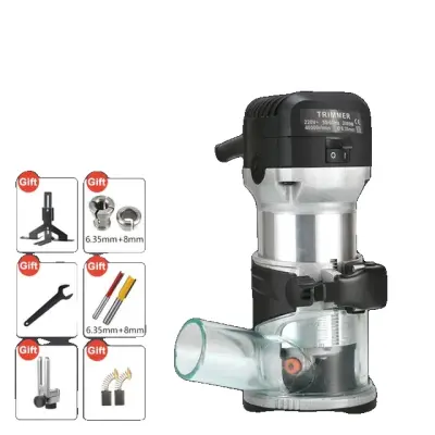 Električni trimer, 2000W moč, sposobnost obdelave lesa, črna