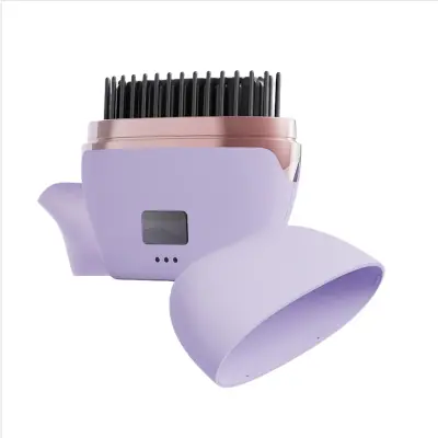 Prenosna brezžična krtača za ravnanje las Purple