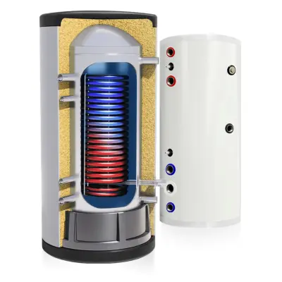 Rezervoar za toplo vodo 300-litrski iz nerjavečega jekla z 4 m² tuljavo