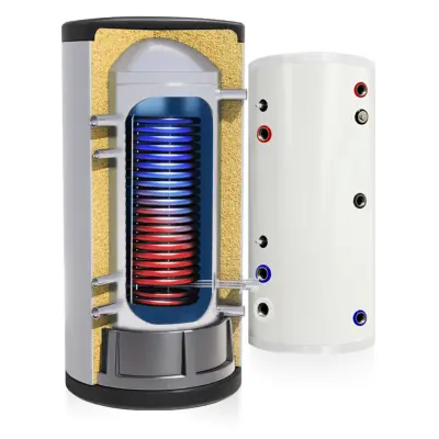 Rezervoar za toplo vodo 200-litrski iz nerjavečega jekla z 2,8 m² tuljavo