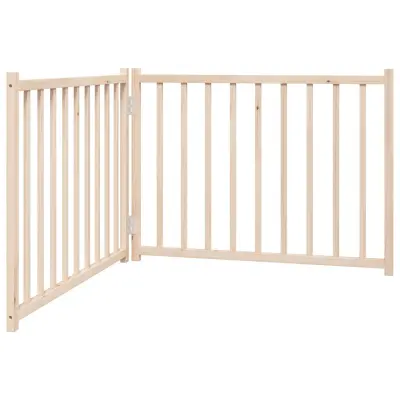 vidaXL Vrata za pse zložljiva 2 panela 160 cm trden les jelke