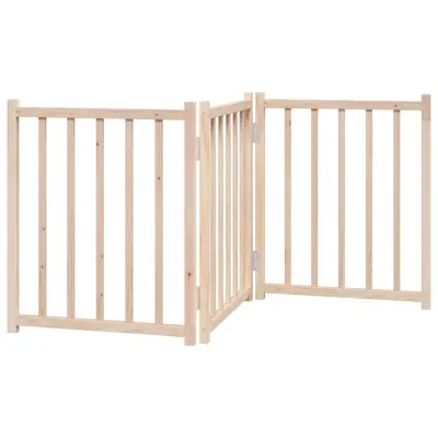 vidaXL Vrata za pse zložljiva 3 paneli 150 cm trden les jelke