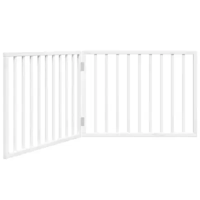 vidaXL Zložljiva pasja vrata 2 panela bela 160 cm topolov les