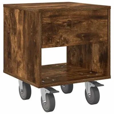 vidaXL Nočna omarica Dimljeni oreh 40,5 x 40 x 48 cm Konstruiran les