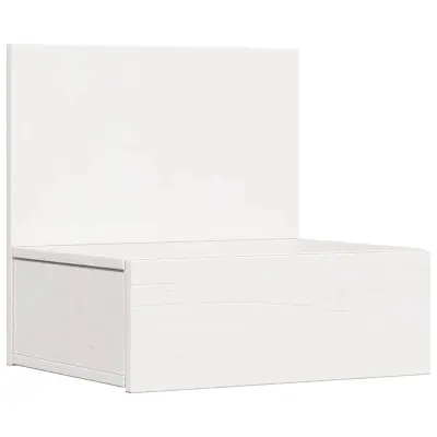 vidaXL Nočna omarica s predalom Bela 42 x 32,5 x 40 cm Trdna borovina