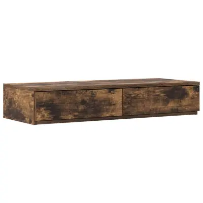 vidaXL Posteljni predali s predalom Dimljeni oreh 80 x 36,5 x 16,5 cm