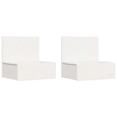 vidaXL Nočna omarica 2 pcs Bela 42 x 32,5 x 40 cm Trdna borovina