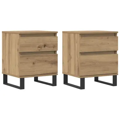 vidaXL Nočna omarica 2 kosa artisan hrast 40x35x50 cm inženirski les